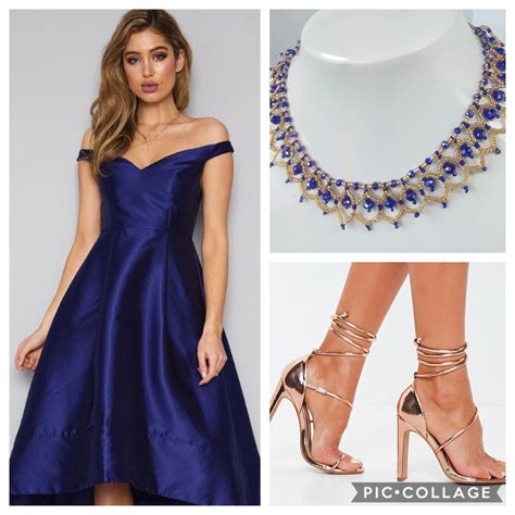 gold navy blue dress jewelry.